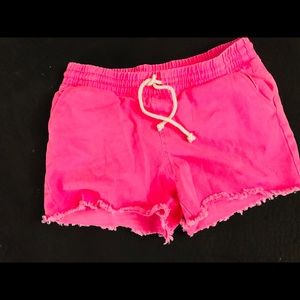 Bright pink shorts